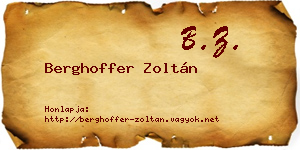 Berghoffer Zoltán névjegykártya