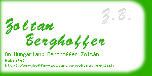 zoltan berghoffer business card